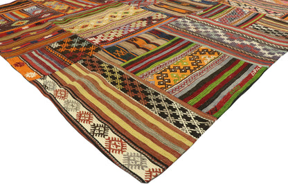 7 x 10 Vintage Patchwork Madras Rug 74243