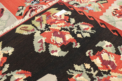 8 x 11 Vintage Turkish Rose Kilim Rug 74245