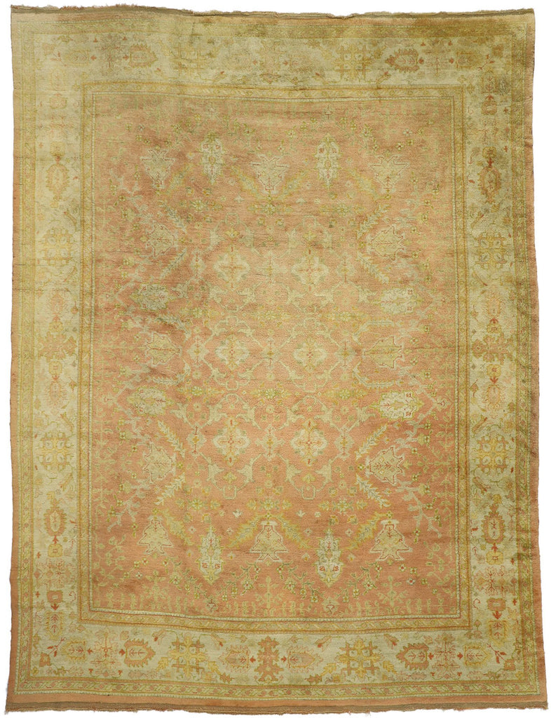 10 x 13 Antique Turkish Oushak Rug 74249