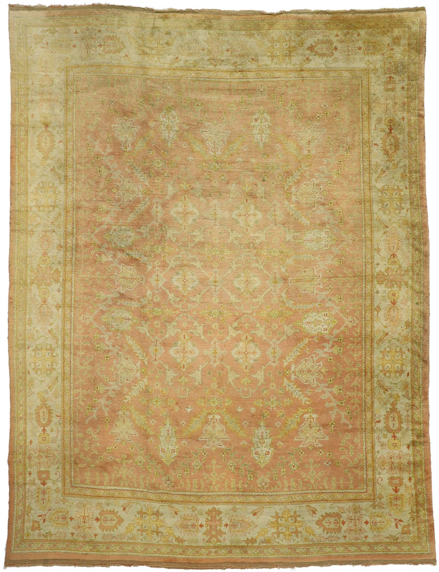 10 x 13 Antique Turkish Oushak Rug 74249
