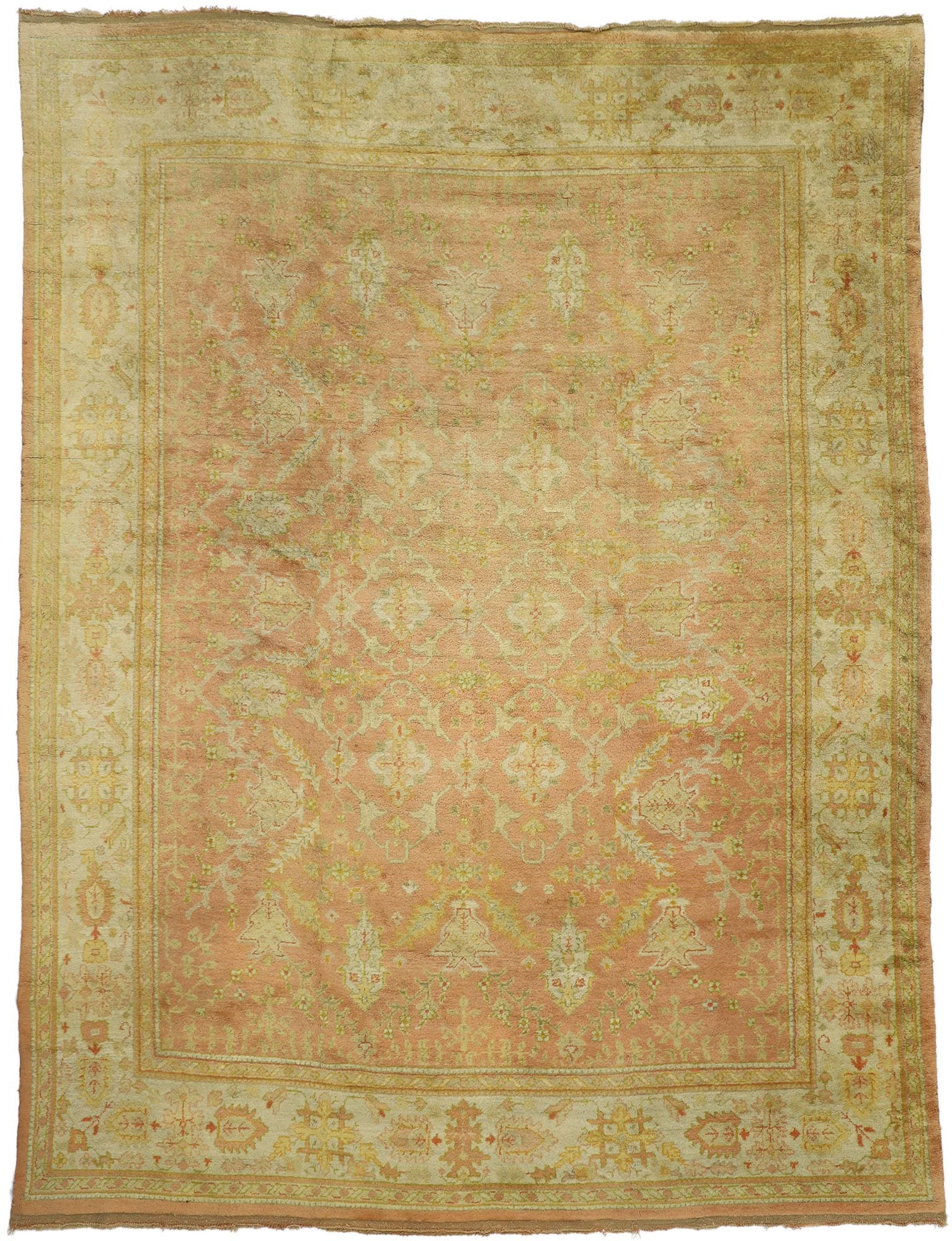 10 x 13 Antique Turkish Oushak Rug 74249