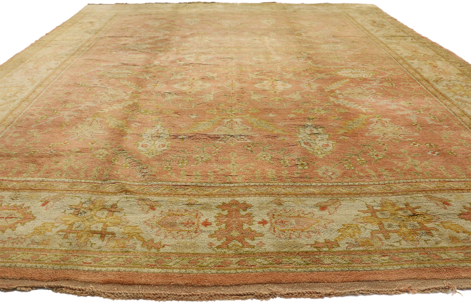 10 x 13 Antique Turkish Oushak Rug 74249