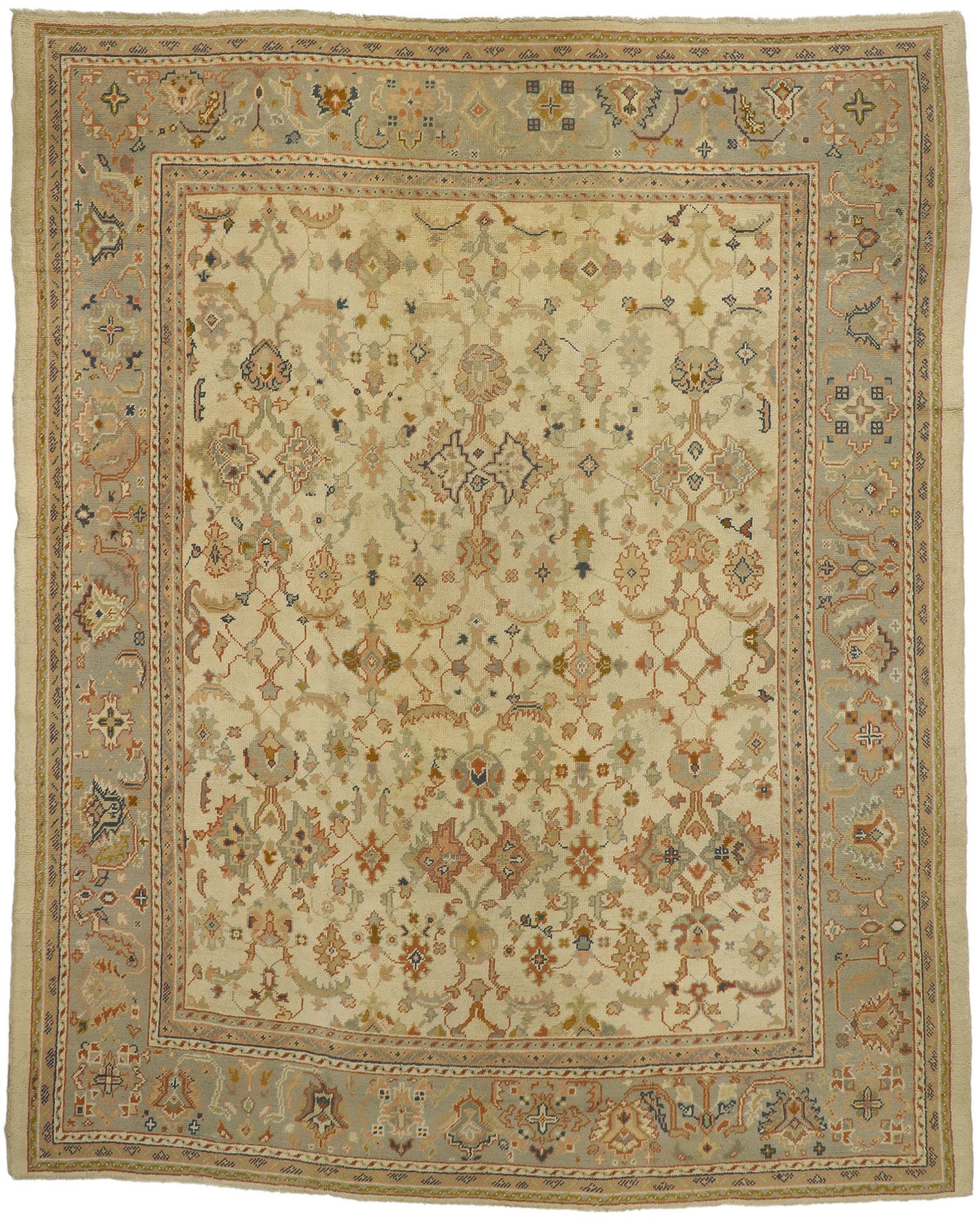 11 x 14 Antique Turkish Oushak Rug 74250