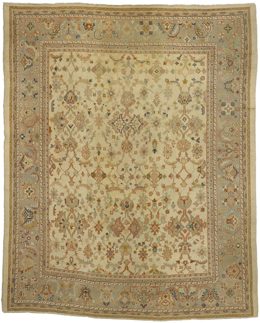 11 x 14 Antique Turkish Oushak Rug 74250