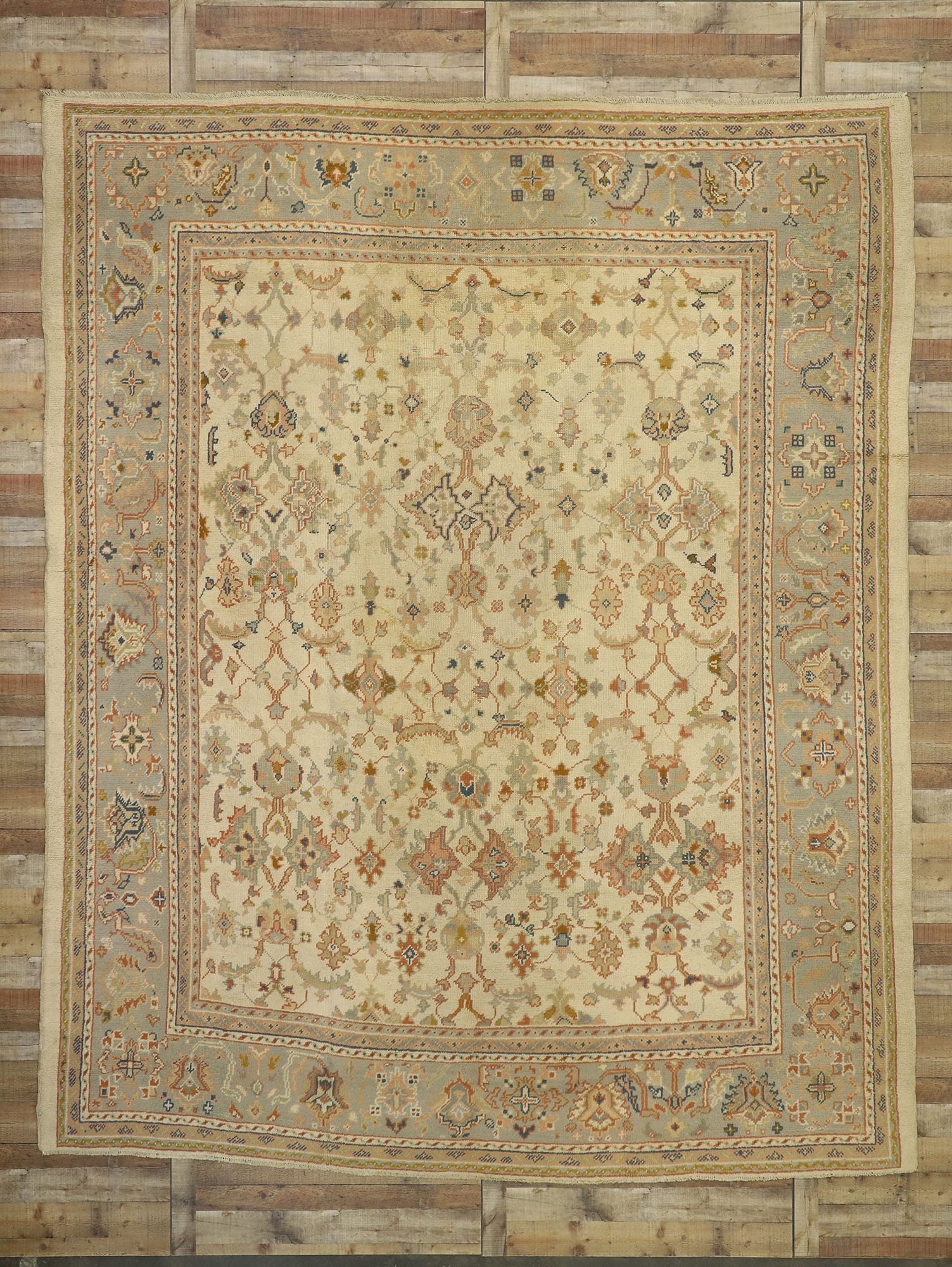11 x 14 Antique Turkish Oushak Rug 74250