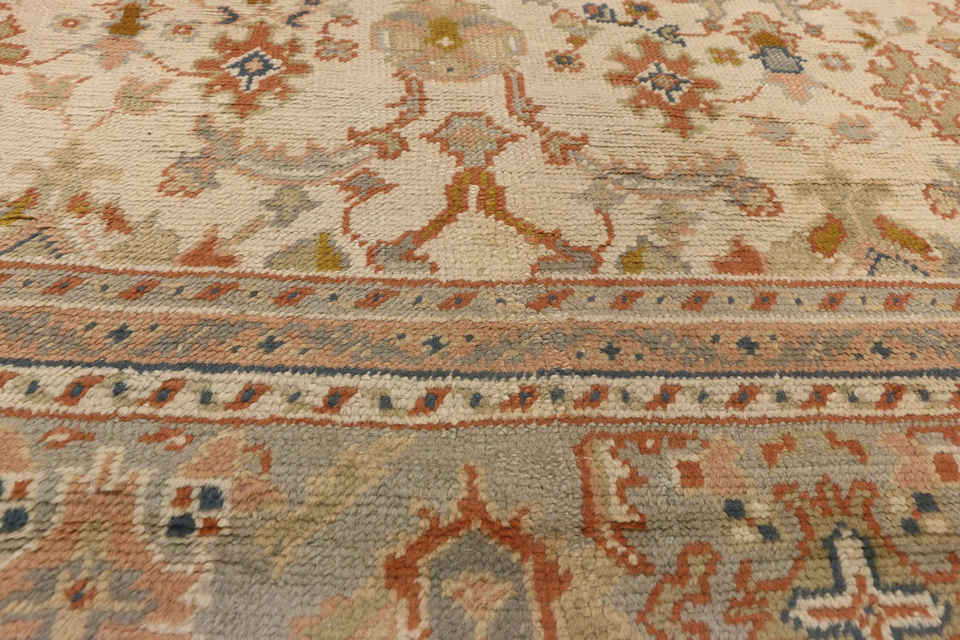 11 x 14 Antique Turkish Oushak Rug 74250