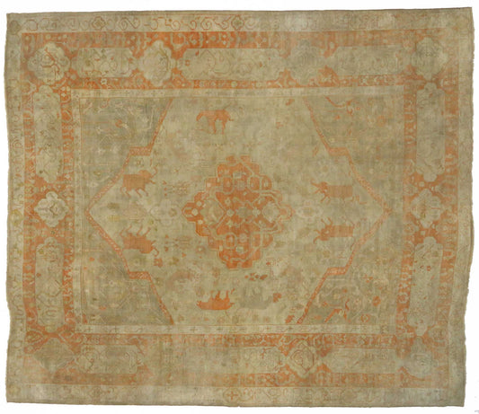 15 x 17 Antique Turkish Oushak Rug 74255