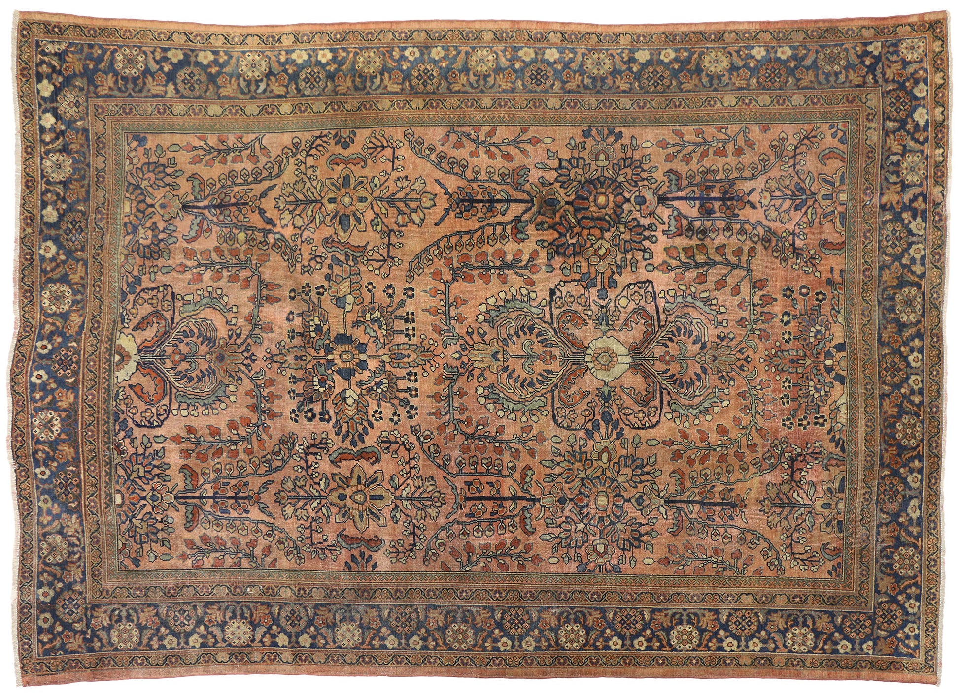 8 x 12 Antique Persian Lilihan Rug 74264