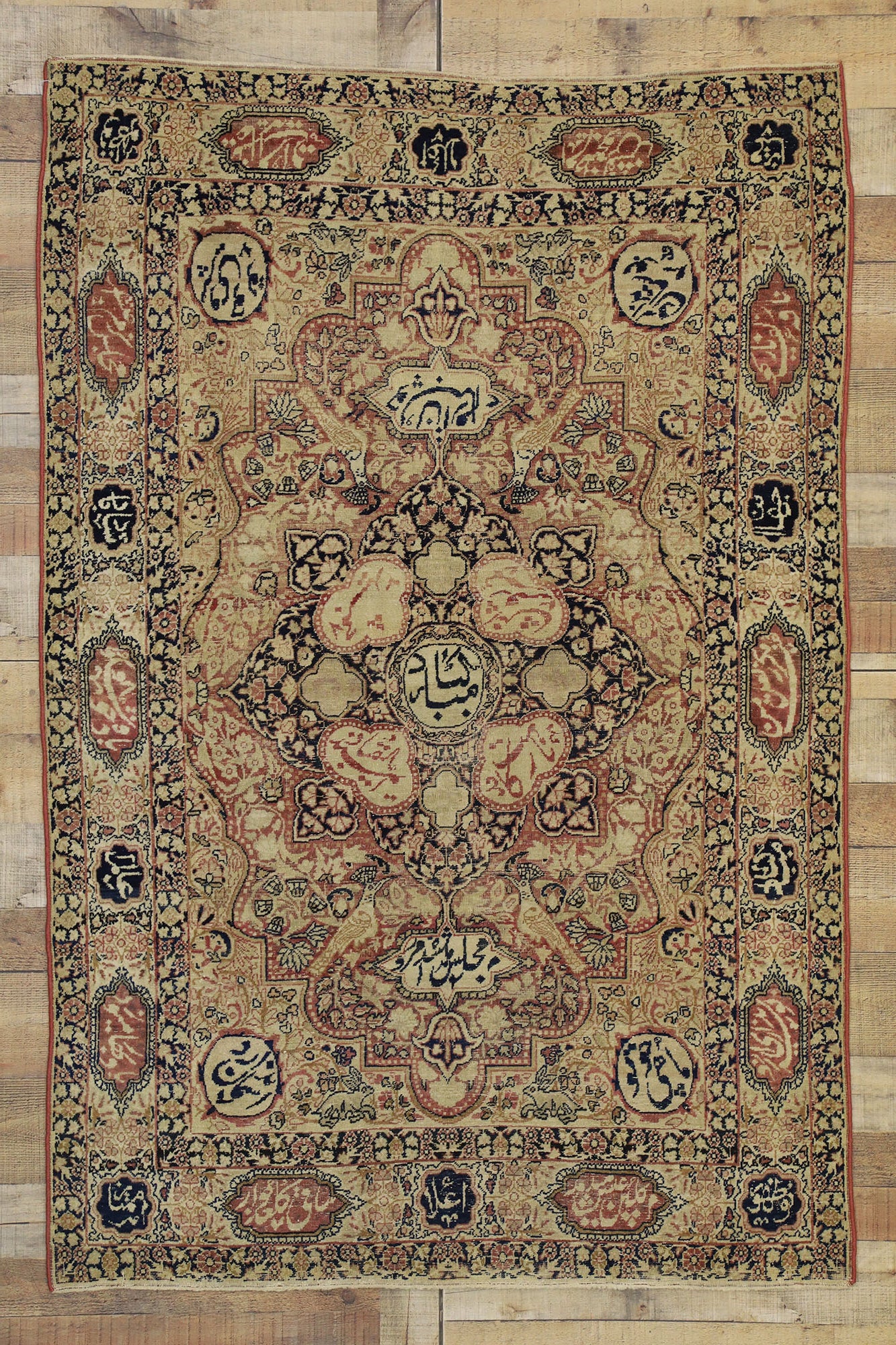 4 x 6 Antique Persian Kermanshah Rug 74270