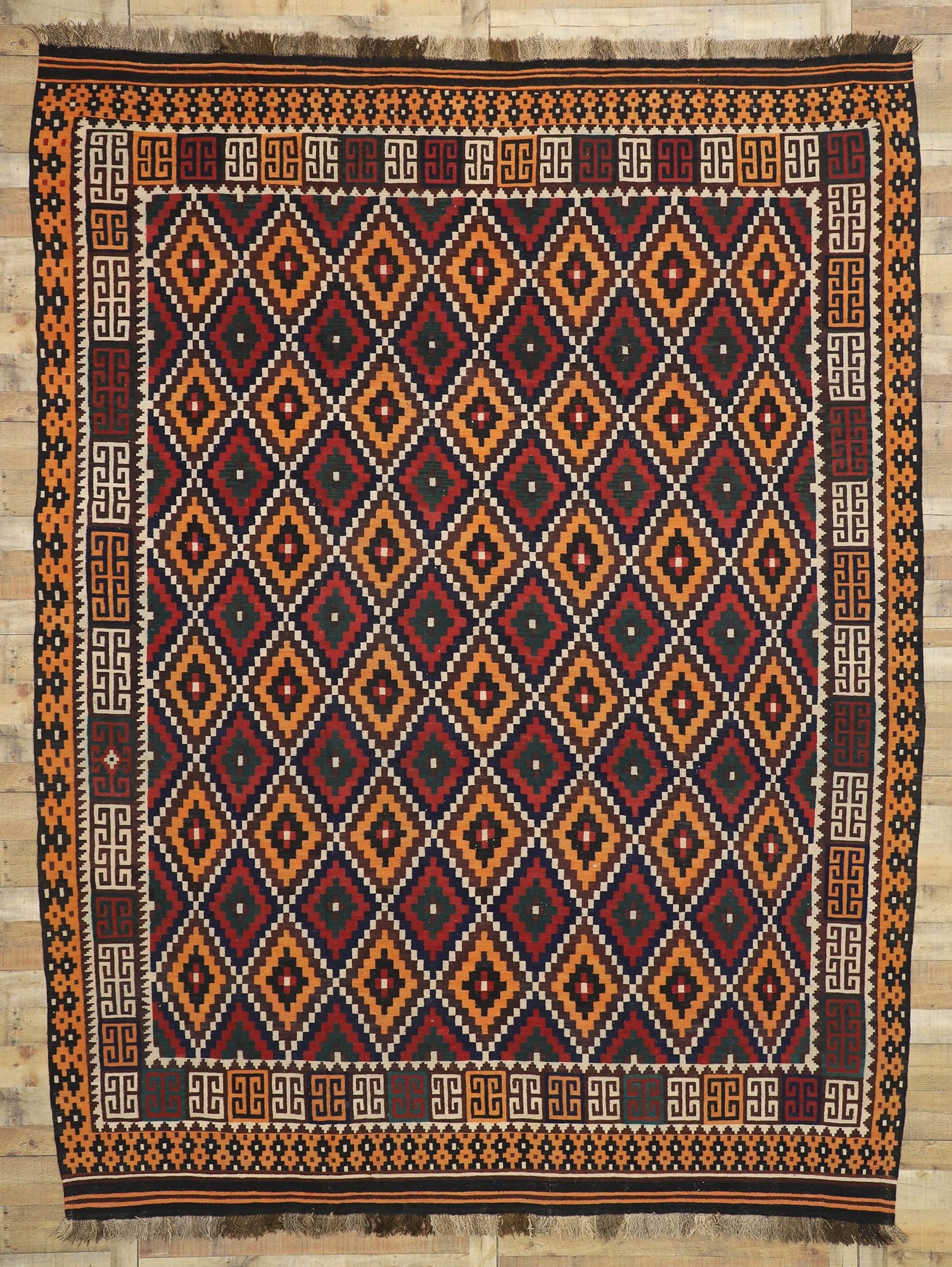 10 x 13 Vintage Afghan Kilim Rug 74277