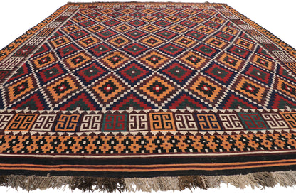 10 x 13 Vintage Afghan Kilim Rug 74277
