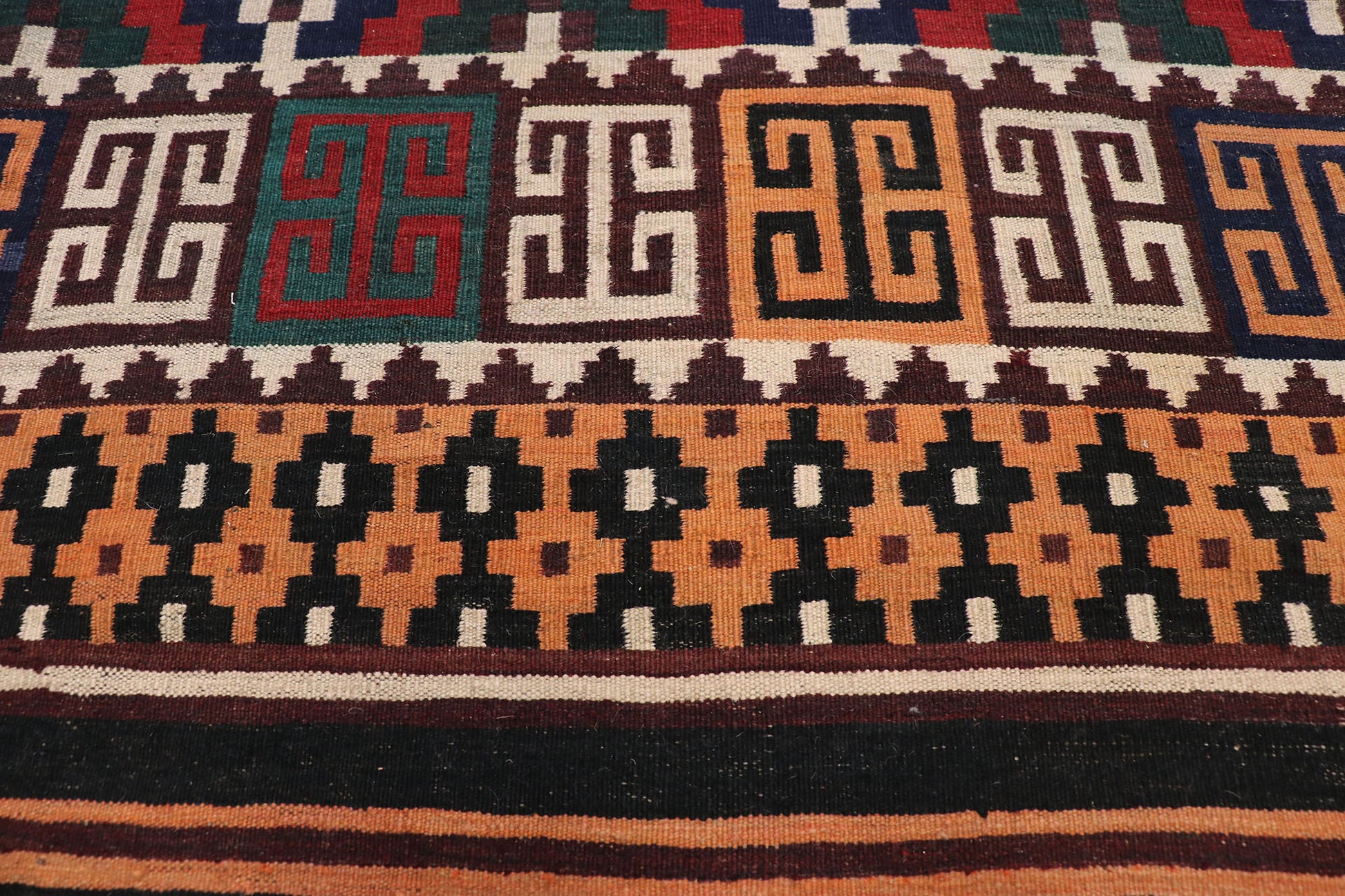 10 x 13 Vintage Afghan Kilim Rug 74277
