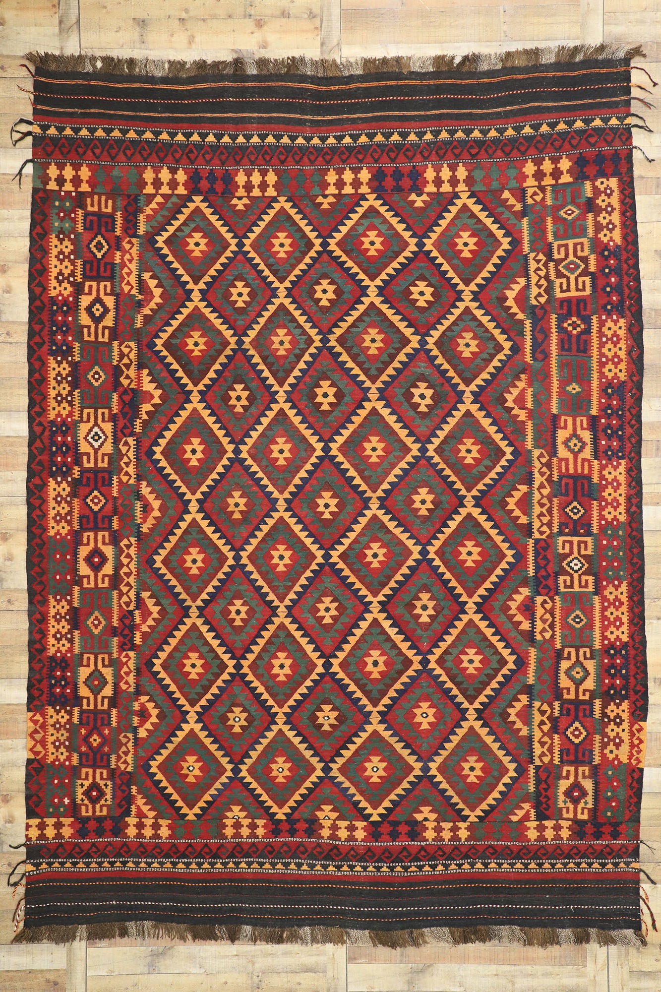 9 x 13 Vintage Afghan Kilim Rug 74279