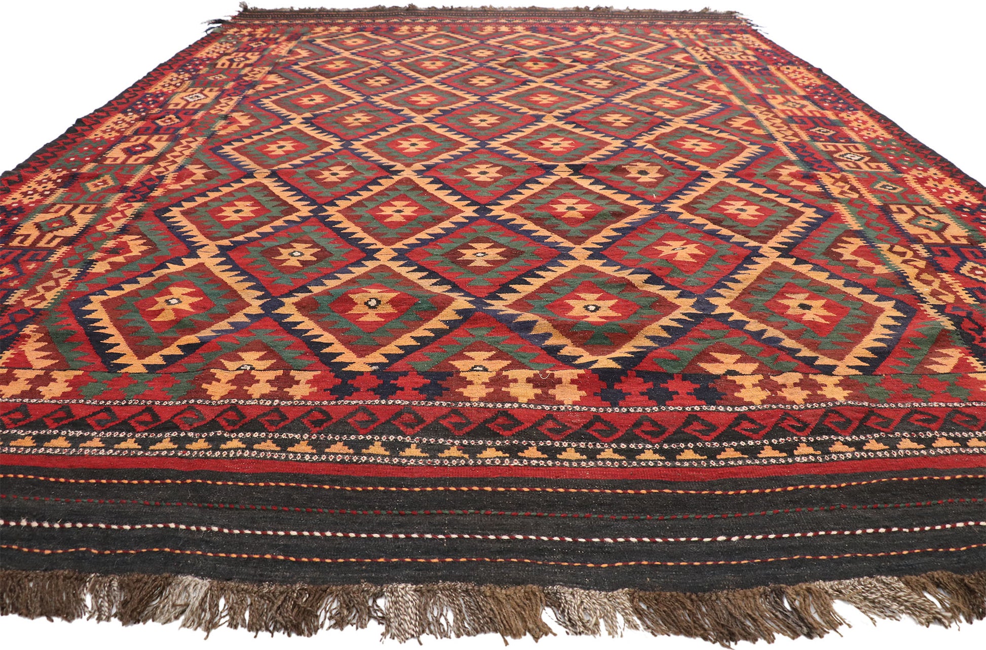 9 x 13 Vintage Afghan Kilim Rug 74279