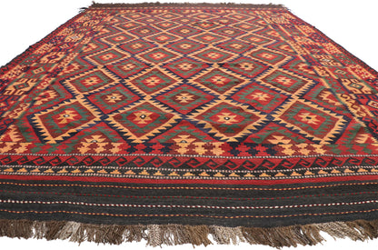 9 x 13 Vintage Afghan Kilim Rug 74279