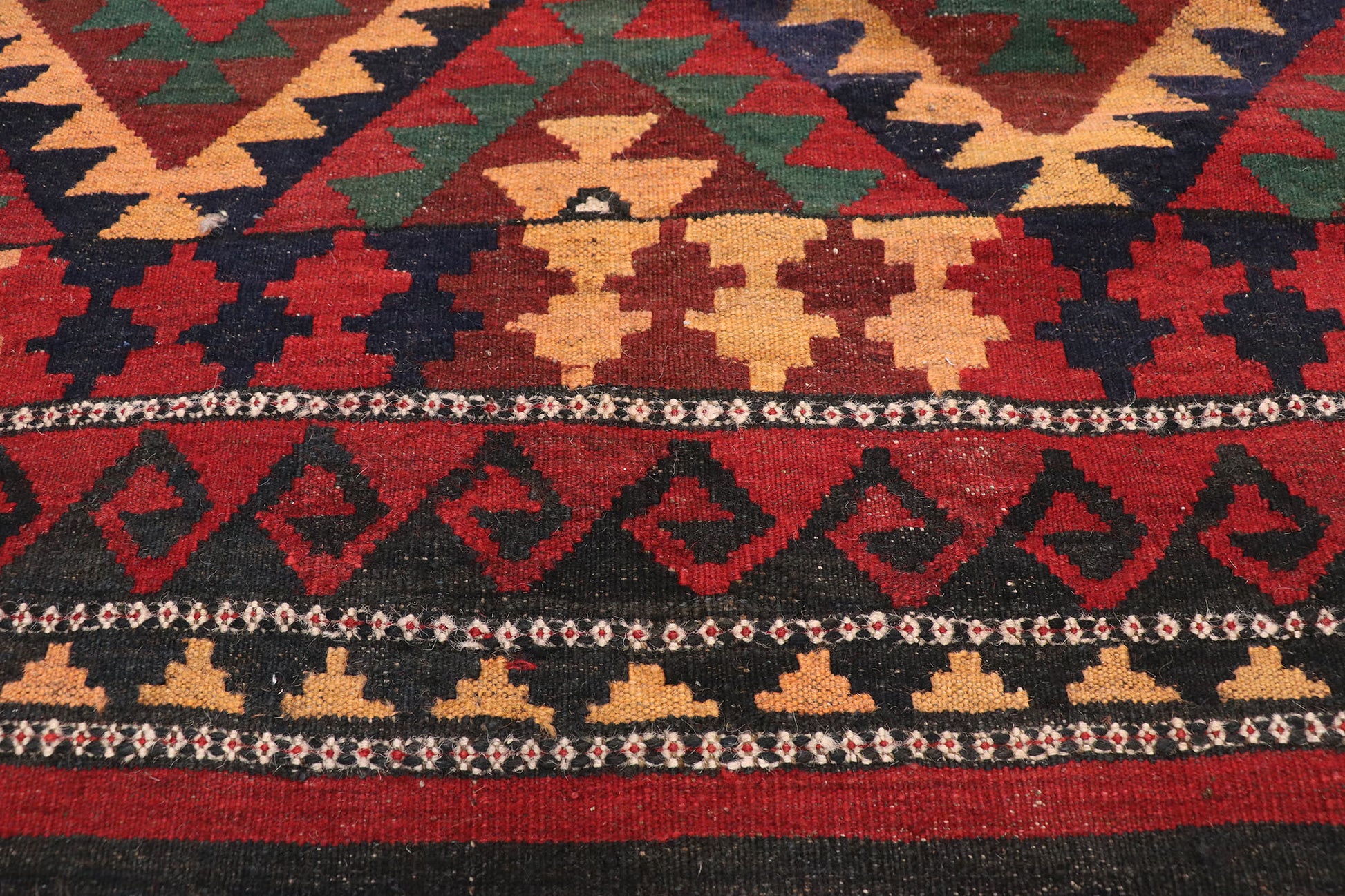 9 x 13 Vintage Afghan Kilim Rug 74279