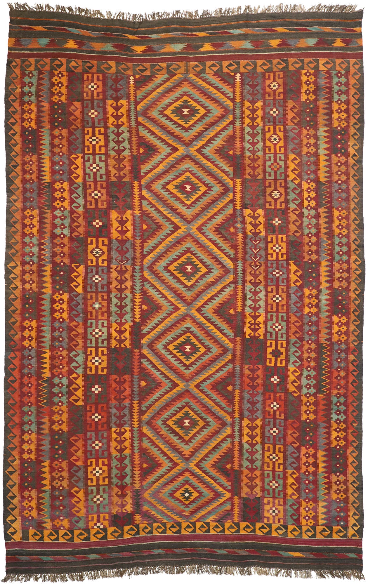10 x 15 Vintage Afghan Kilim Rug 74281