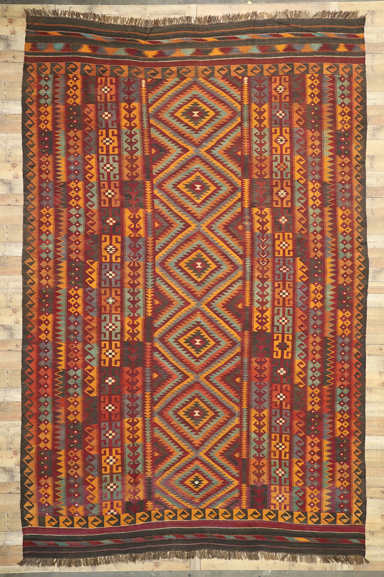 10 x 15 Vintage Afghan Kilim Rug 74281