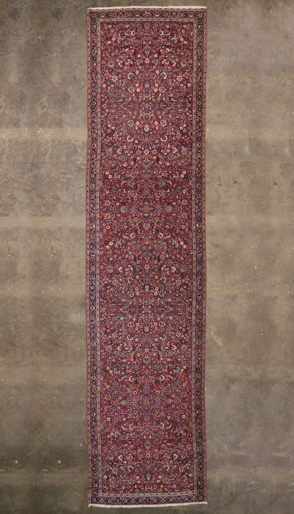 5 x 23 Antique Persian Mashhad Rug 74287