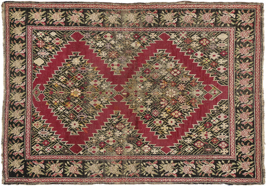 4 x 6 Antique Persian Karabagh Rug 74295