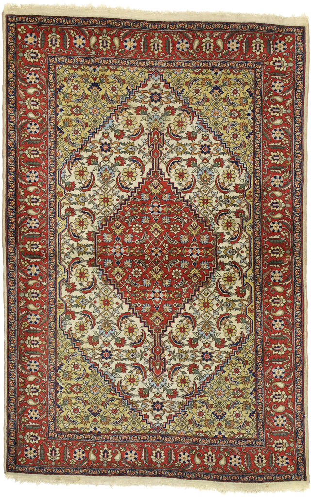 4 x 7 Antique Romanian Mahi Tabriz Rug 74300