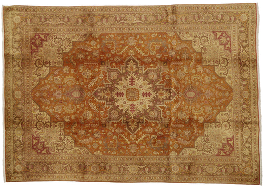 7 x 10 Vintage Persian Tabriz Rug 74302