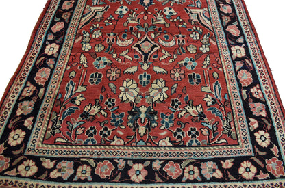 4 x 10 Vintage Persian Sarouk Rug 74308
