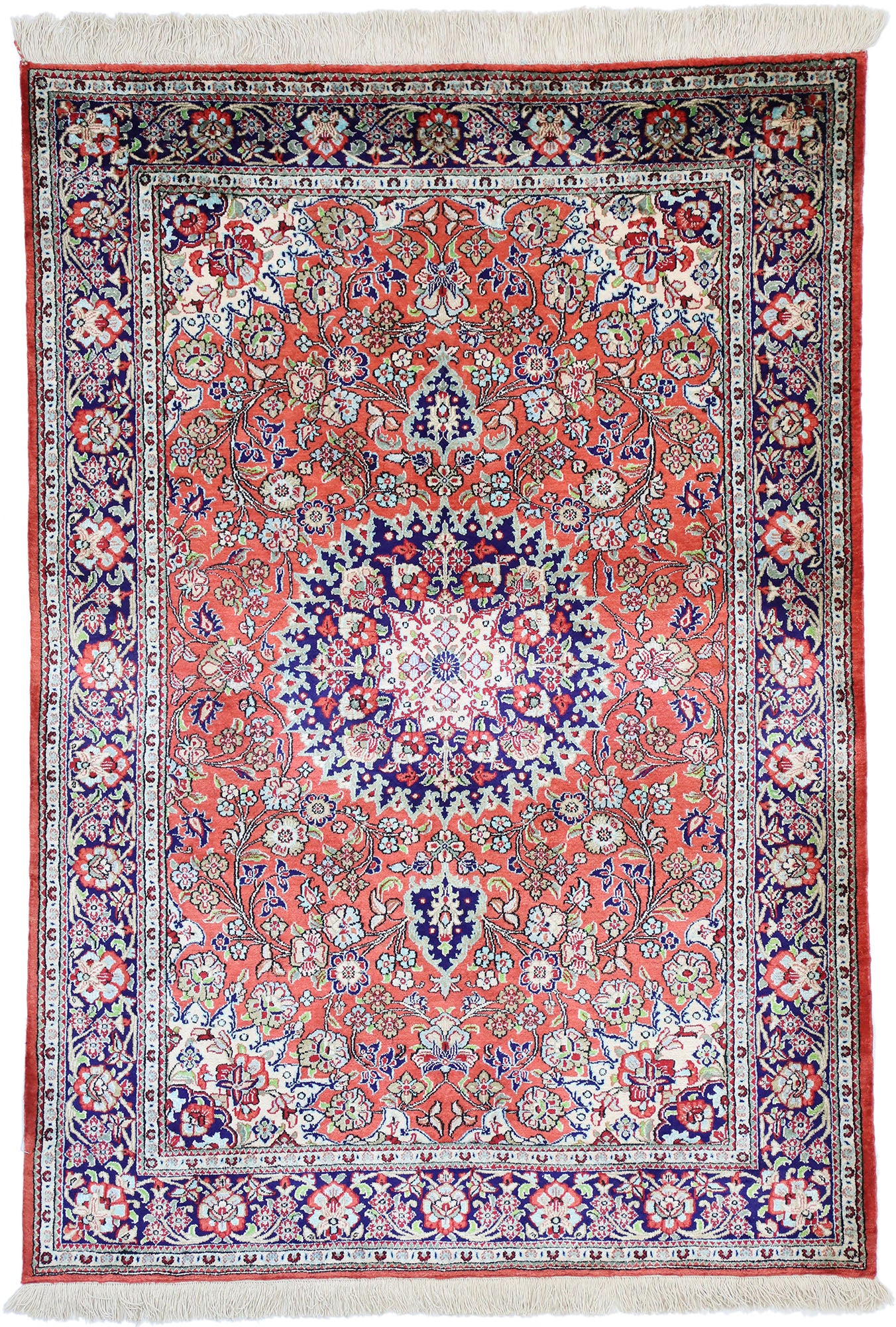 3 x 5 Vintage Persian Silk Qum Rug 74314