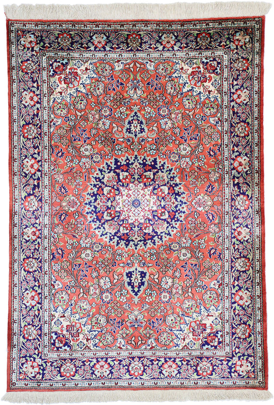 3 x 5 Vintage Persian Silk Qum Rug 74314