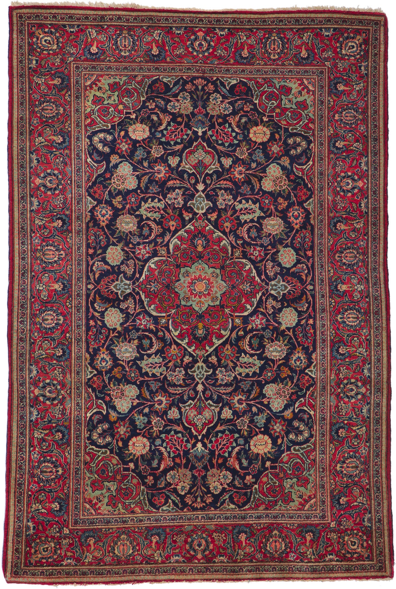 5 x 7 Antique Persian Kashan Rug 74320