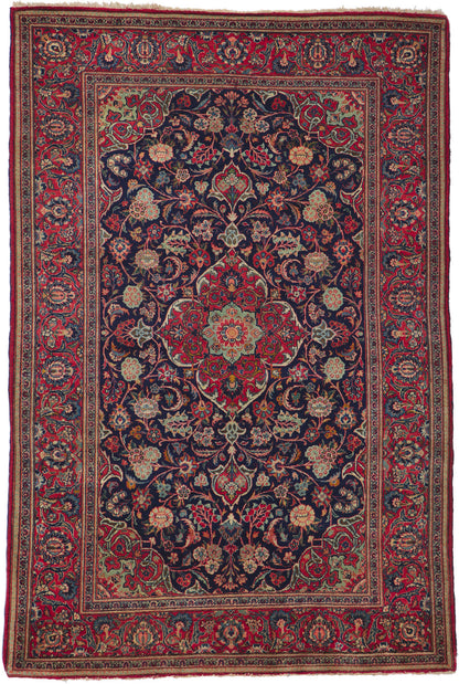 5 x 7 Antique Persian Kashan Rug 74320