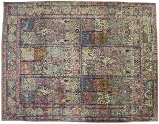 10 x 13 Antique Kerman Rug 74328