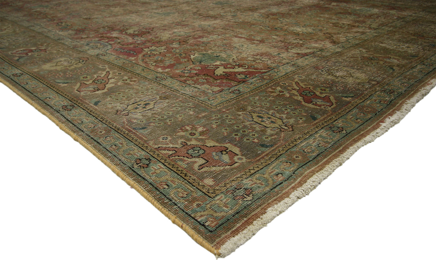 10 x 13 Vintage Tabriz Rug 74330