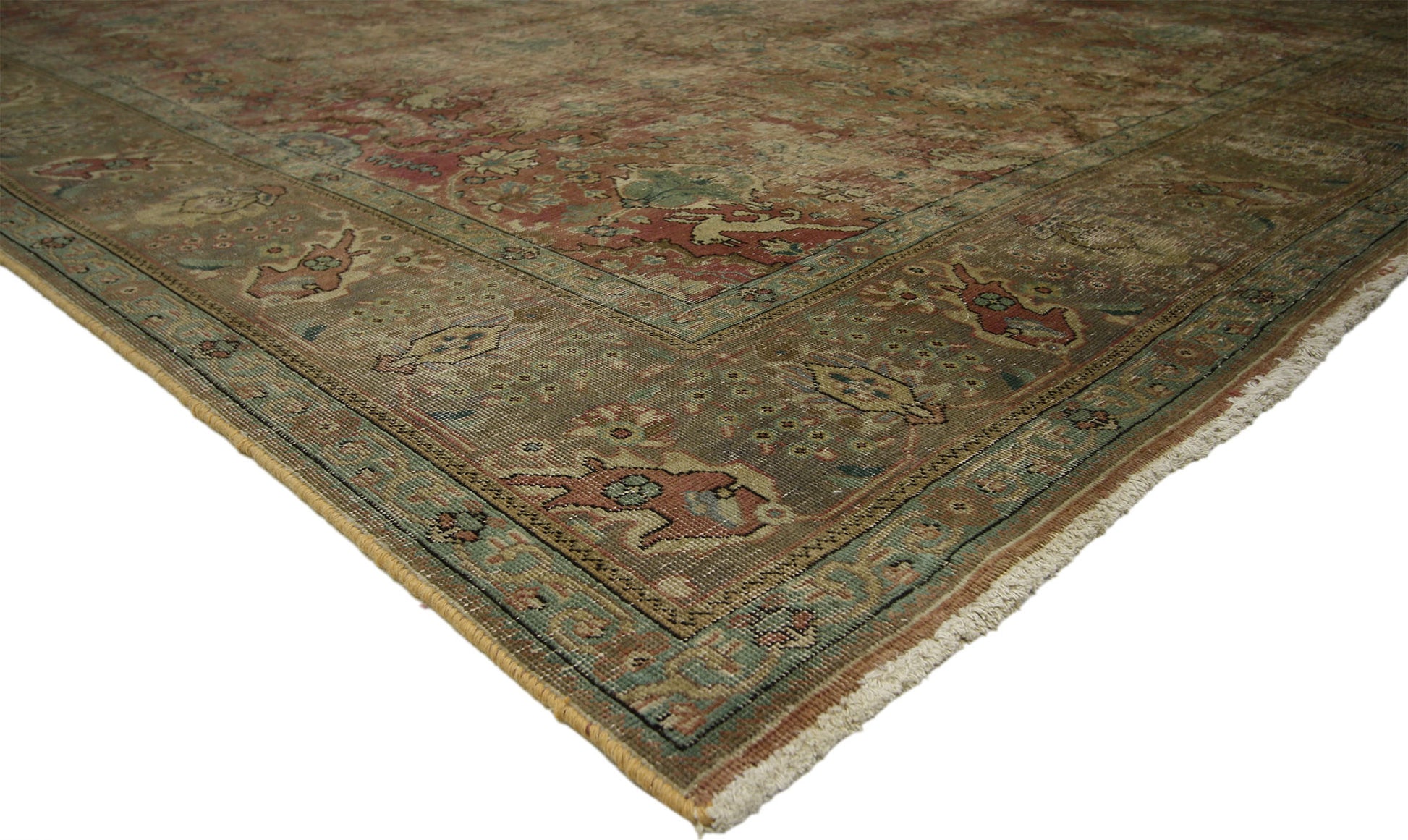 10 x 13 Vintage Tabriz Rug 74330