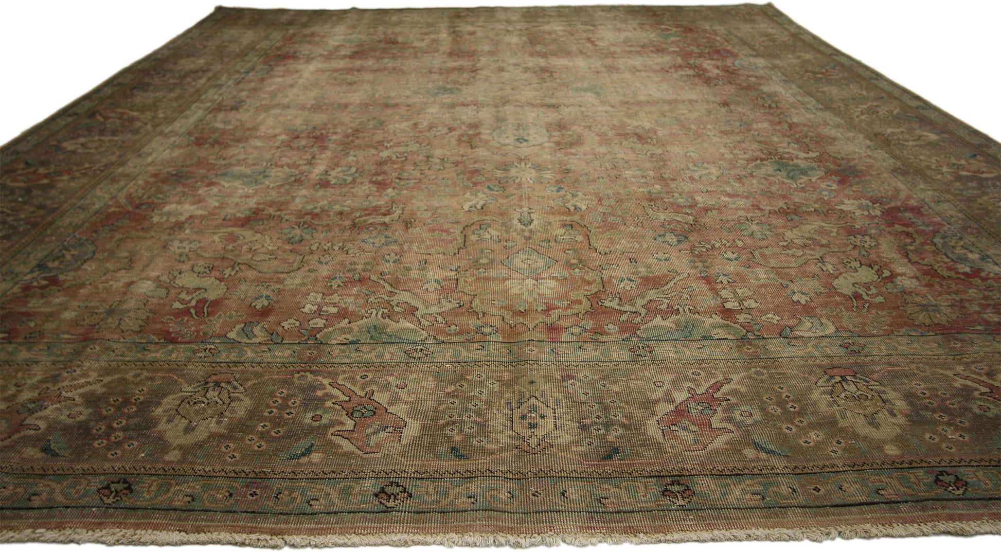 10 x 13 Vintage Tabriz Rug 74330