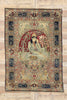 5 x 7 Antique Persian Kerman Pictorial Rug 74336