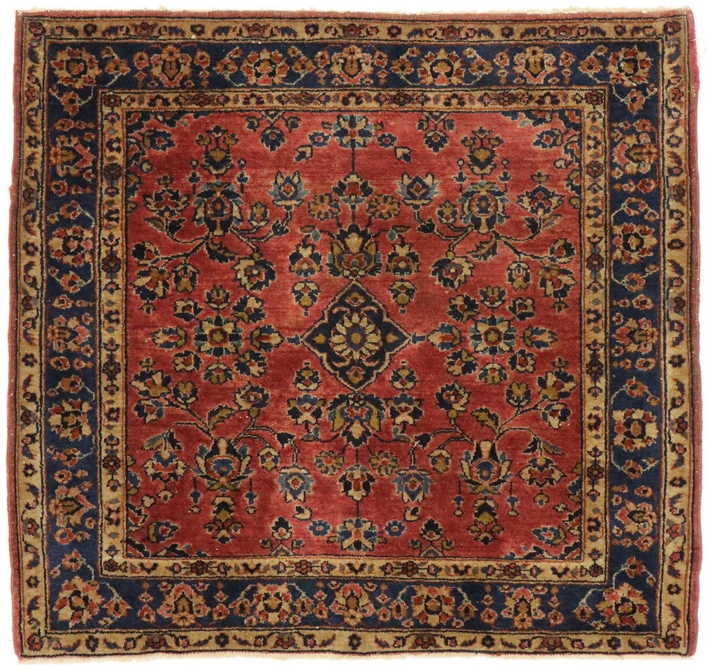 3 x 3 Antique Persian Sarouk Rug 74337