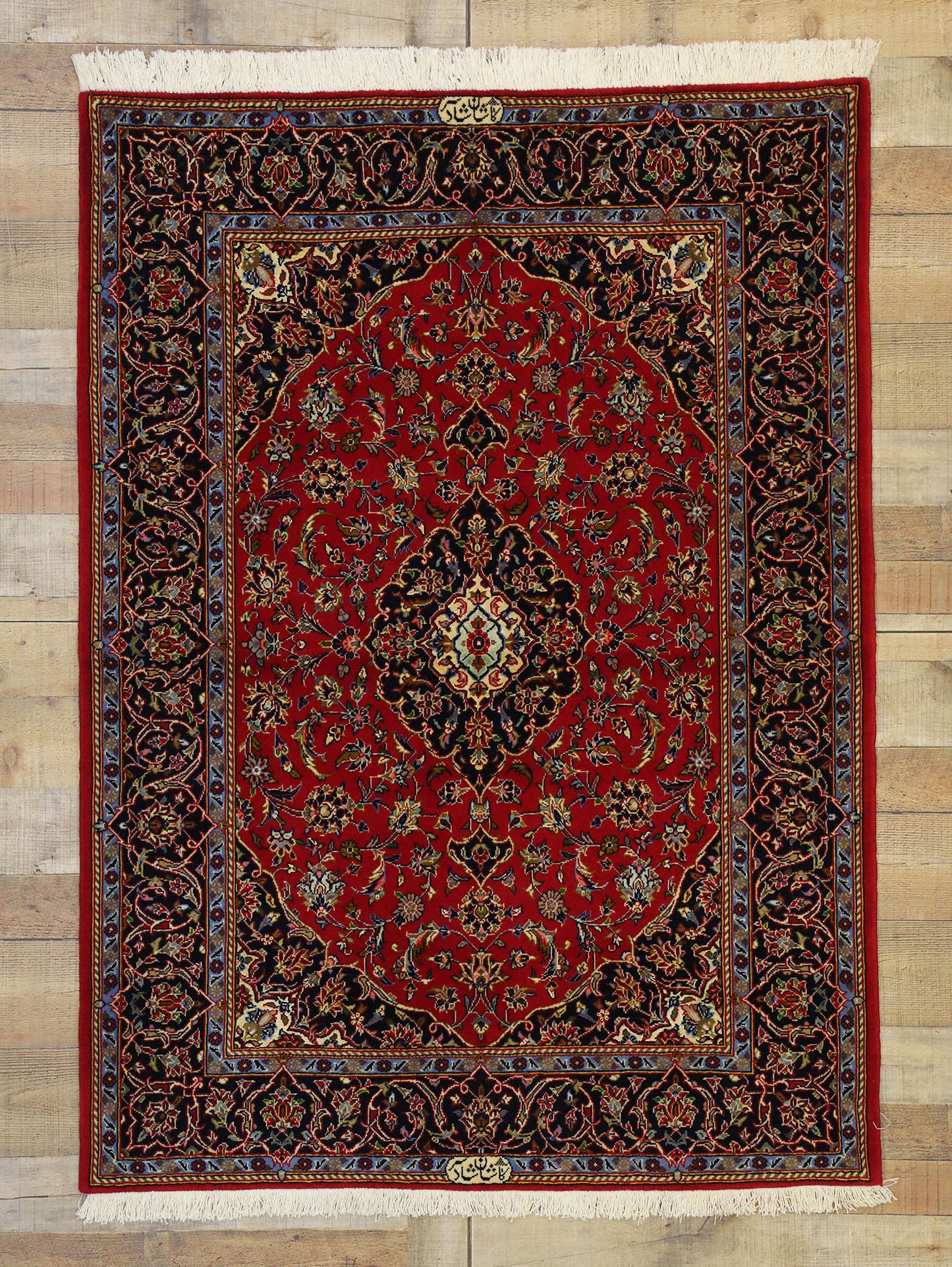 4 x 5 Vintage Kashan Rug 74338