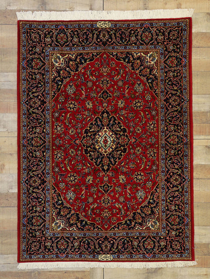 4 x 5 Vintage Kashan Rug 74338