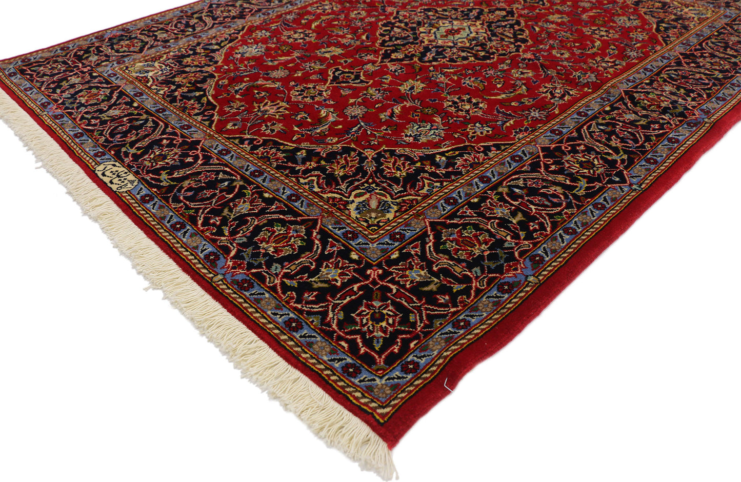 4 x 5 Vintage Kashan Rug 74338