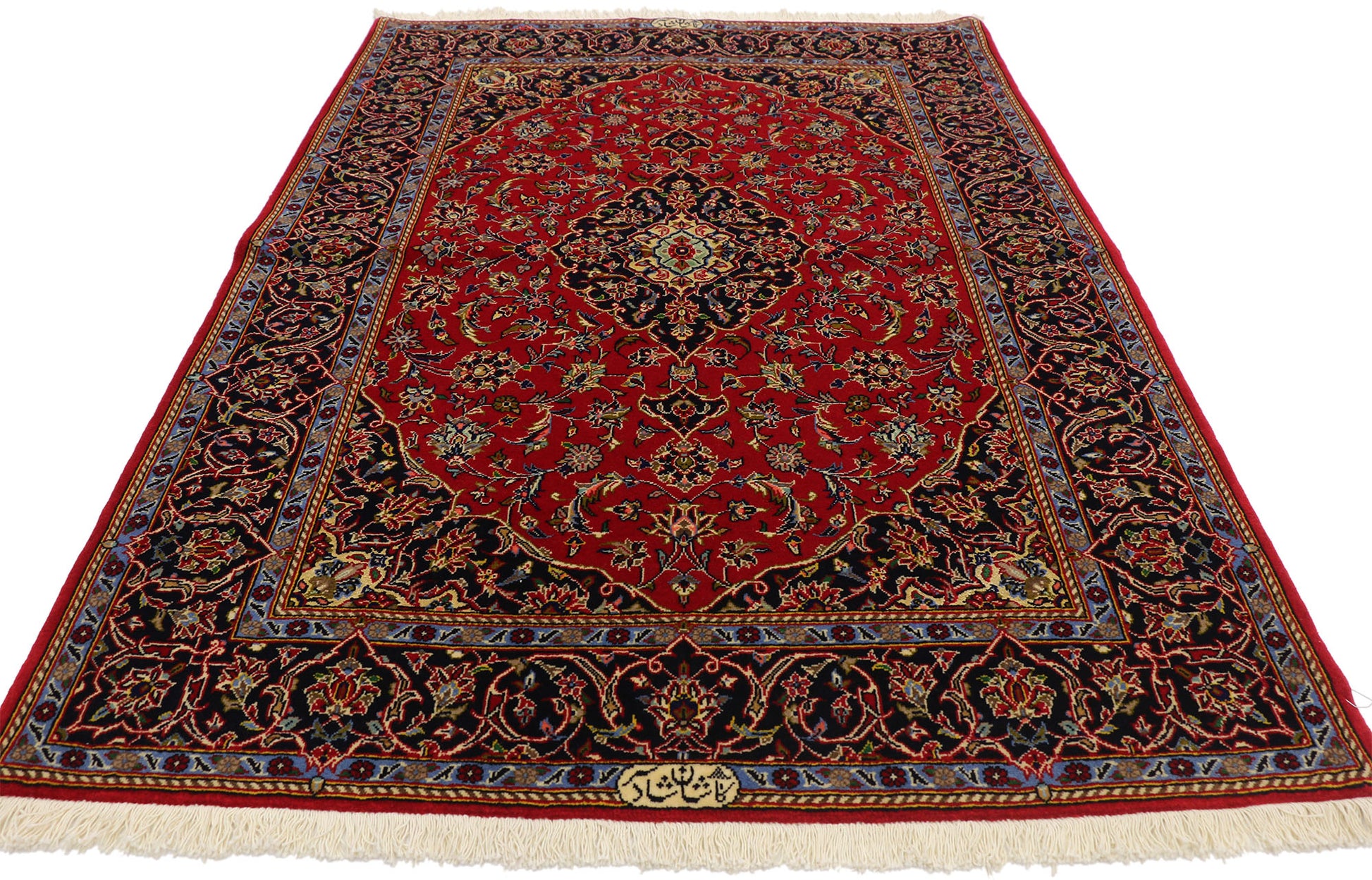 4 x 5 Vintage Kashan Rug 74338
