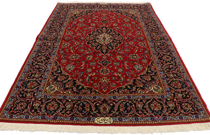 4 x 5 Vintage Kashan Rug 74338