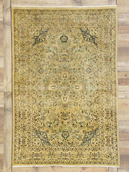 4 x 6 Vintage Indian Mashhad Rug 74339