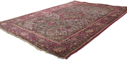 4 x 7 Antique Persian Kashan Rug 74340
