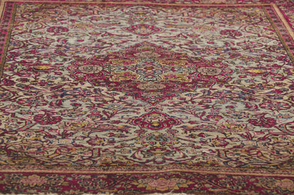 4 x 7 Antique Persian Kashan Rug 74340