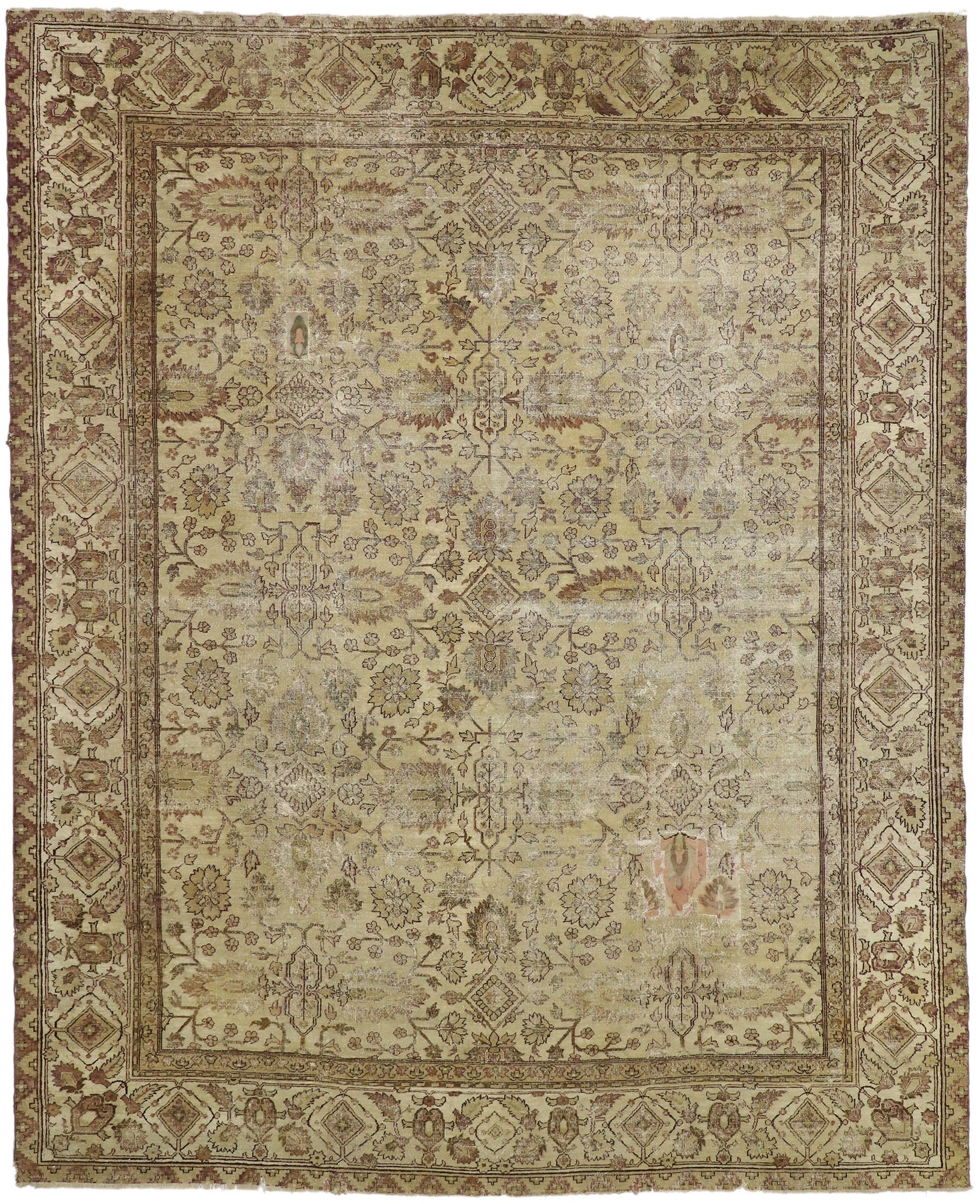11 x 14 Antique Indian Agra Rug 74351