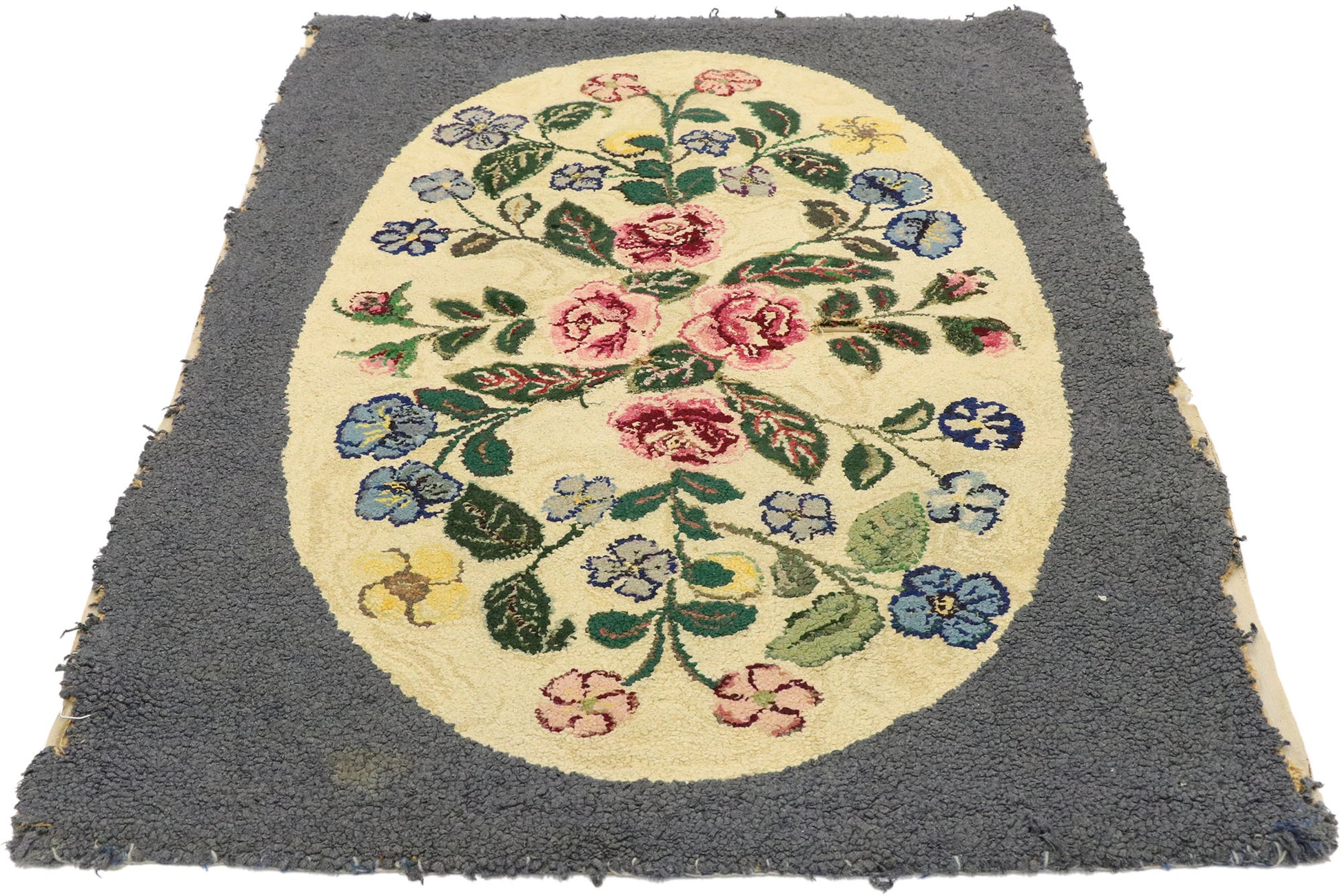 2 x 3 Antique American Hooked Rug 74352