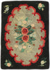 2 x 3 Antique American Floral Hooked Rug 74357