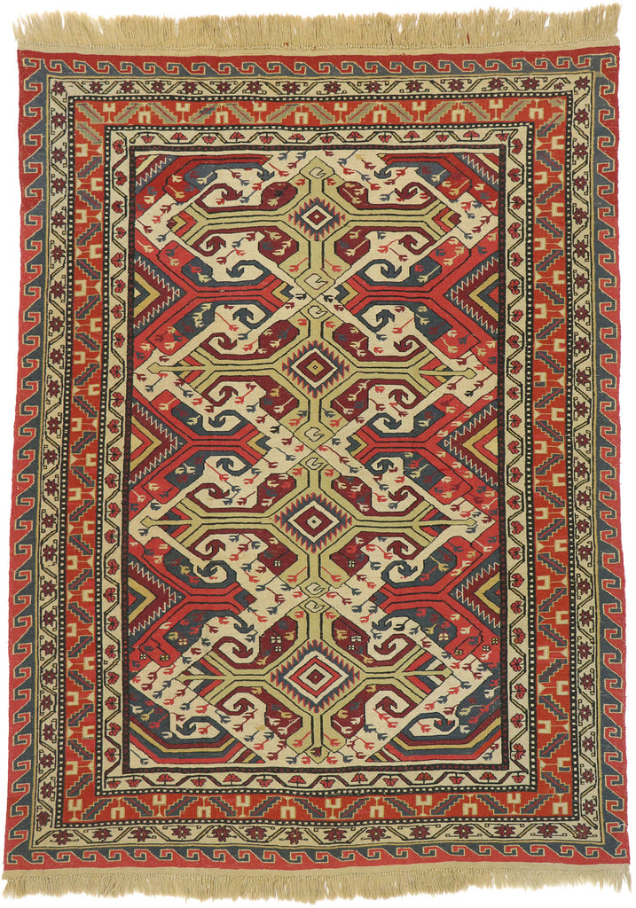6 x 8 Antique Caucasian Soumak Rug 74374