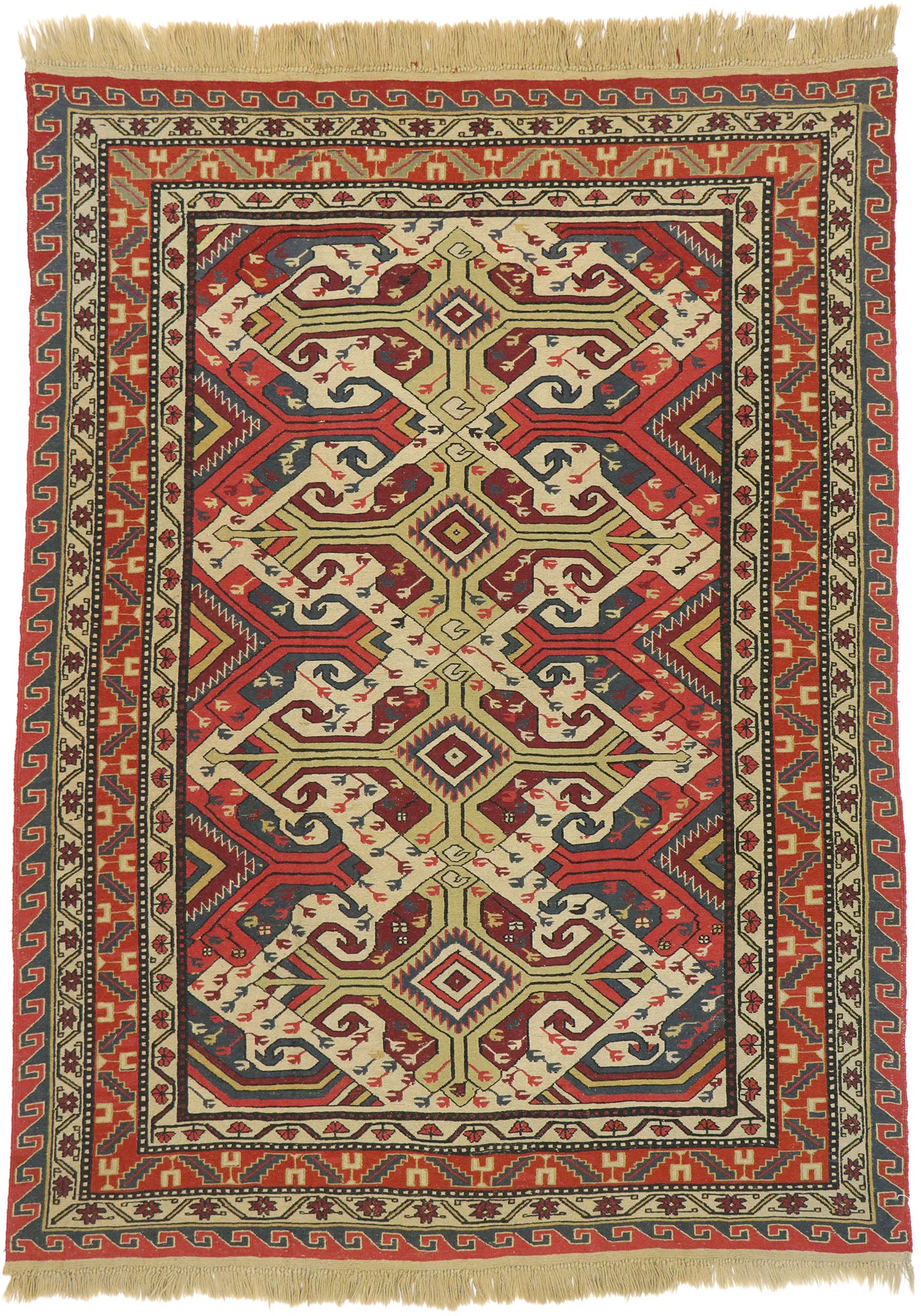 6 x 8 Antique Caucasian Soumak Rug 74374